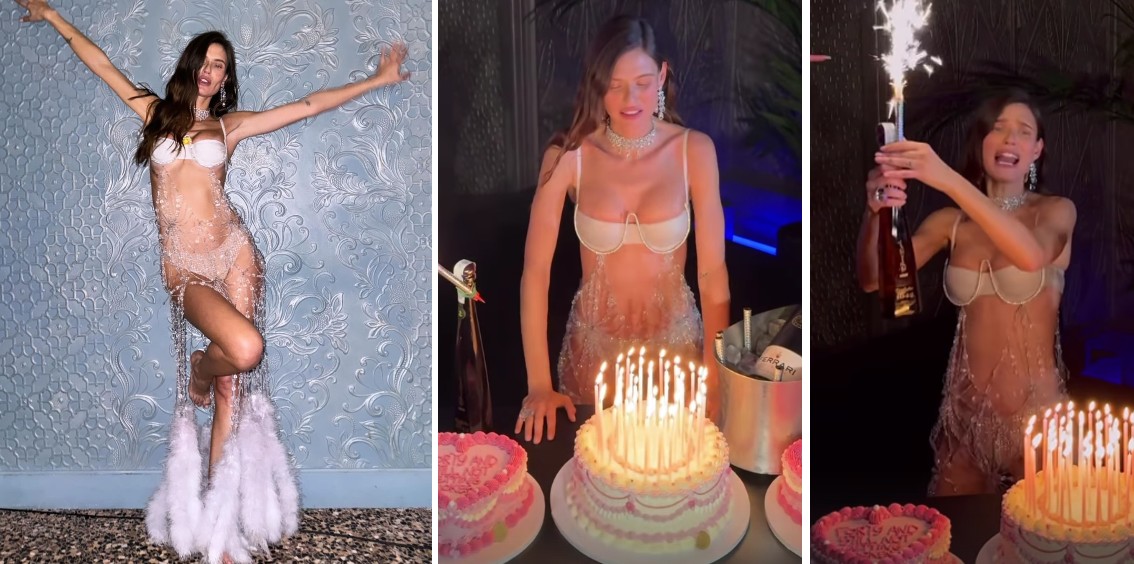 Bianca Balti Festeggia Anni Con L Abito Nude Look Mega White