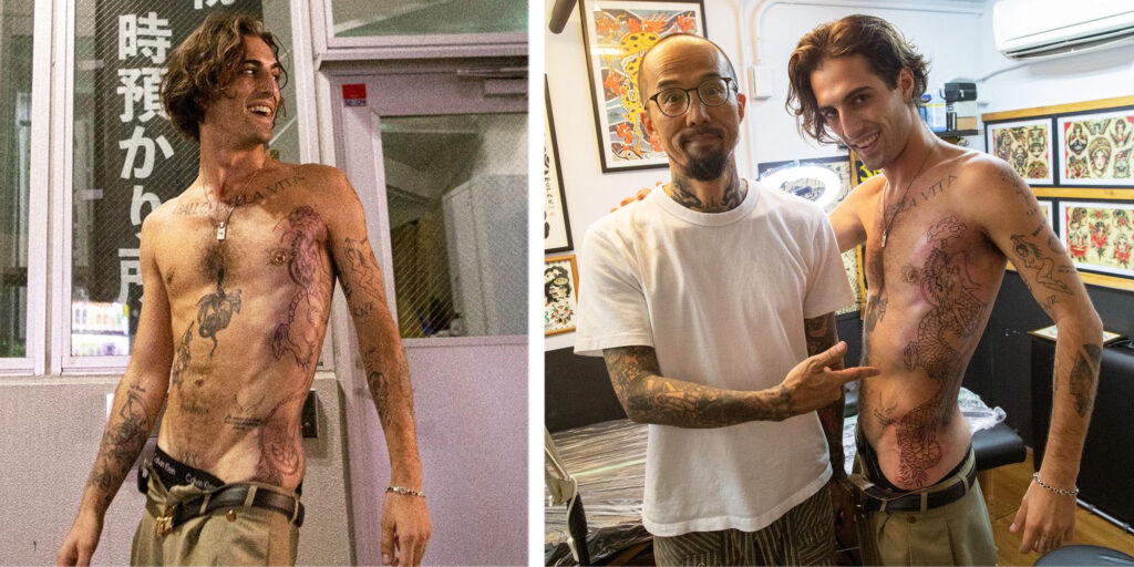 Damiano dei Maneskin si tatua un drago enorme in Giappone: la reazione della fidanzata