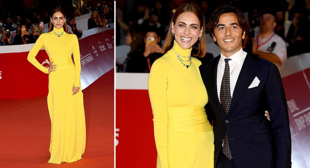 L'ex Miss Italia e attrice Miriam Leone sul red carpet col marito Paolo: rara uscita pubblica in coppia