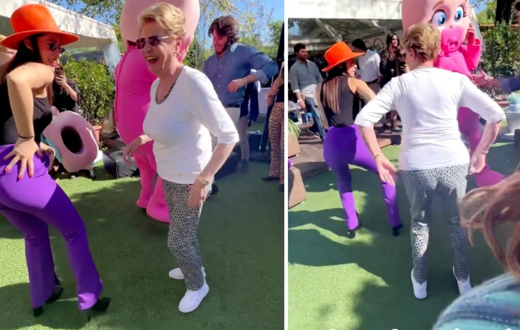 Al gender reveal party di Aurora Ramazzotti nonna Ineke è scatenata: guarda Al gender reveal party di Aurora Ramazzotti nonna Ineke è scatenata: guarda