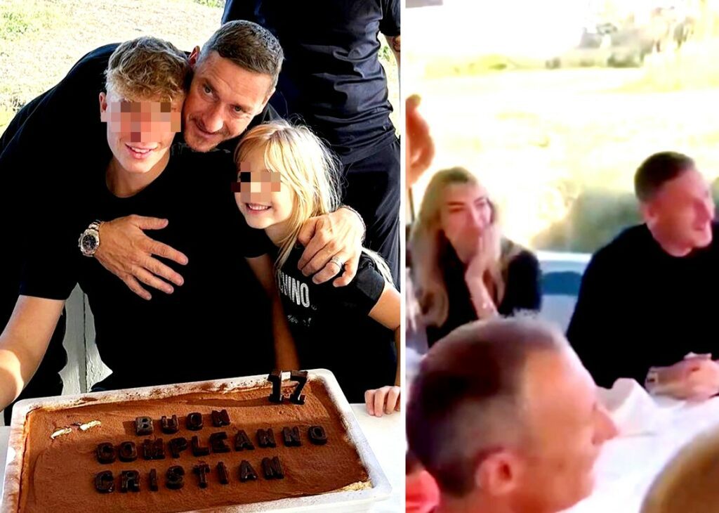 Francesco Totti festeggia i 17 anni del primogenito Cristian, ci sono anche la compagna Noemi e gli altri figli: foto
