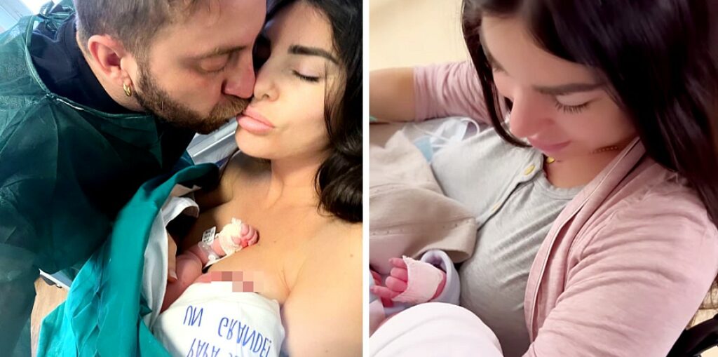Bianca Atzei e Stefano Corti: le nuove tenere foto col figlio appena nato