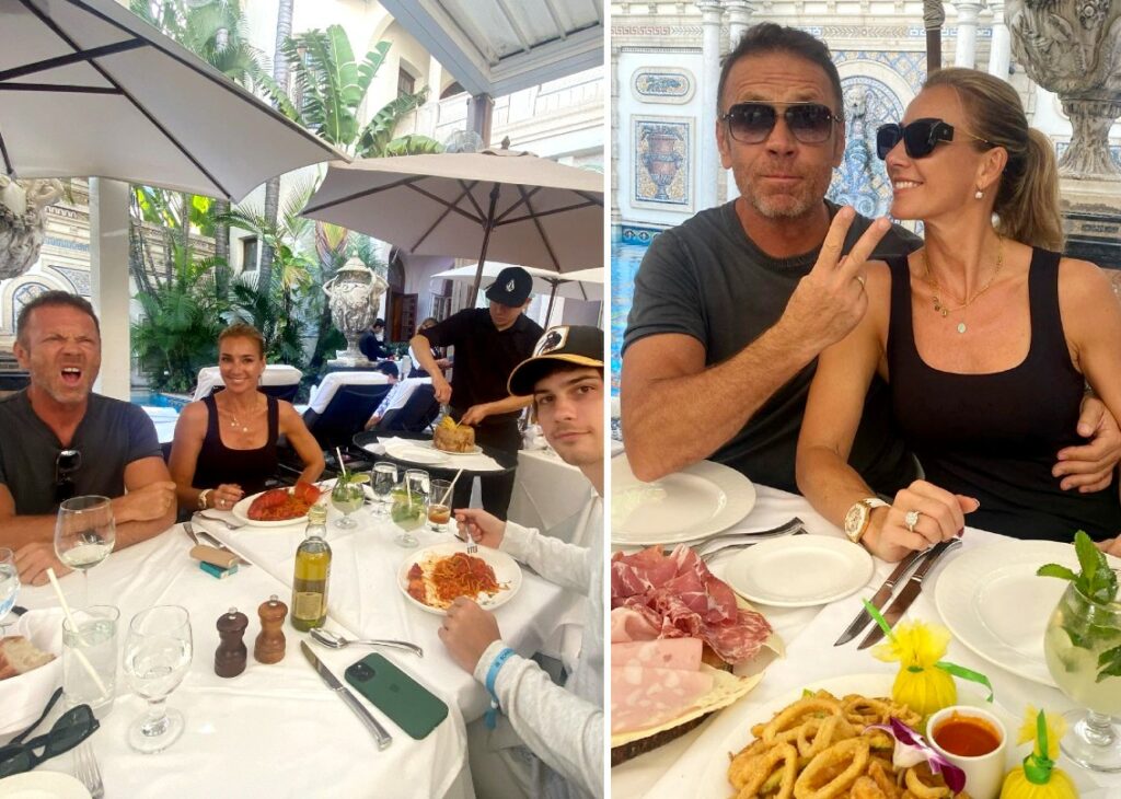Rocco Siffredi con la moglie Rozsa e il figlio a pranzo nella villa di Versace a Miami: foto