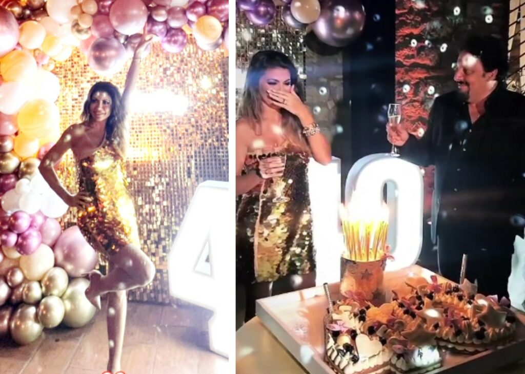 Lacrime e champagne: Flora Canto festeggia 40 anni con il super party organizzato dal marito Enrico Brignano, le foto Lacrime e champagne: Flora Canto festeggia 40 anni con il super party organizzato dal marito Enrico Brignano, le foto