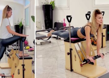 Cristina Chiabotto si tiene in forma con il pilates