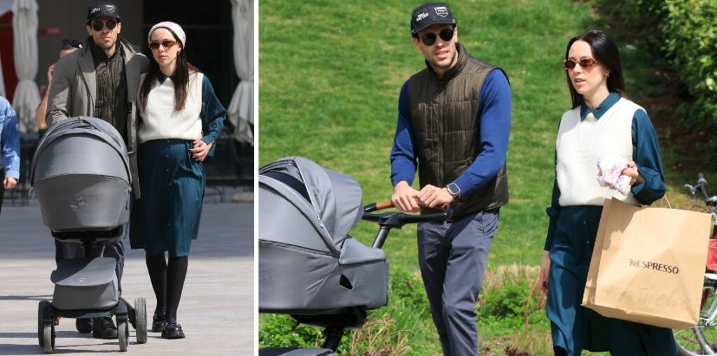 Aurora Ramazzotti e Goffredo Cerza, la prima passeggiata a Milano col figlio neonato Cesare: foto Aurora Ramazzotti e Goffredo Cerza, la prima passeggiata a Milano col figlio neonato Cesare: foto
