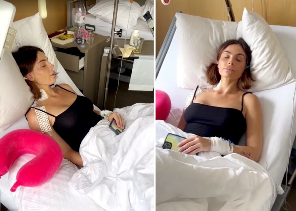 Wilma Helena Faissol, moglie di Francesco Facchinetti, ricoverata una settimana in ospedale: mostra le cicatrici alla spalla