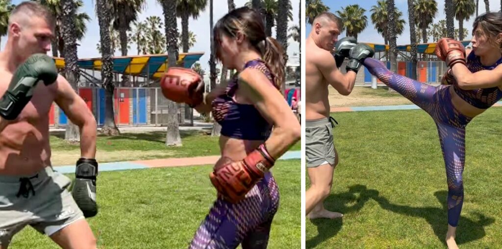 Elisabetta Canalis e il presunto fidanzato con 15 anni di meno si allenano insieme, lui ha un fisico pazzesco: guarda