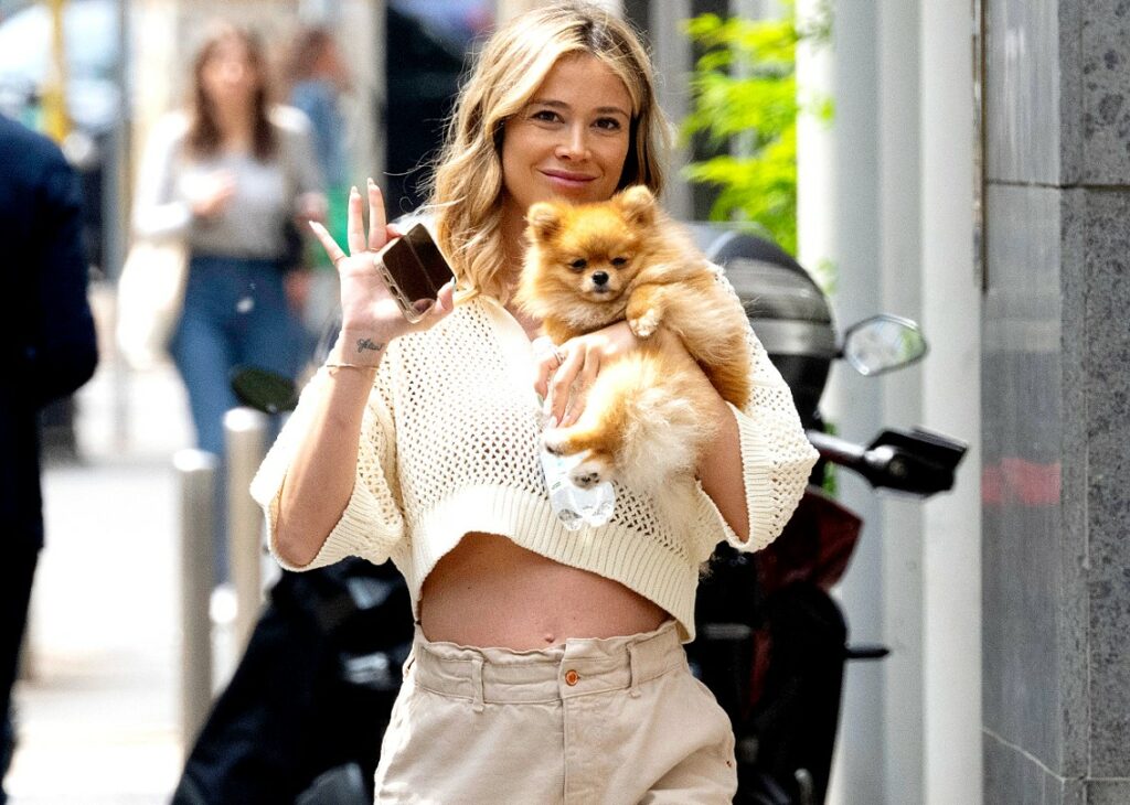 Diletta Leotta al sesto mese di gravidanza a spasso per Milano col pancino scoperto: foto Diletta Leotta al sesto mese di gravidanza a spasso per Milano col pancino scoperto: foto