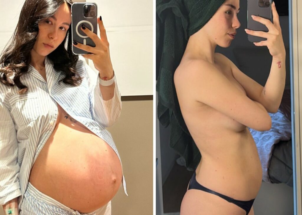 ''Fatico a crederci'': Aurora Ramazzotti mette a confronto il pancione al nono mese con il corpo che ha adesso, a 2 mesi dal parto