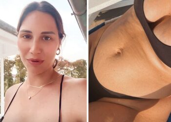 ''Non è piatta...'': Beatrice Valli mostra la pancia a due mesi dal parto