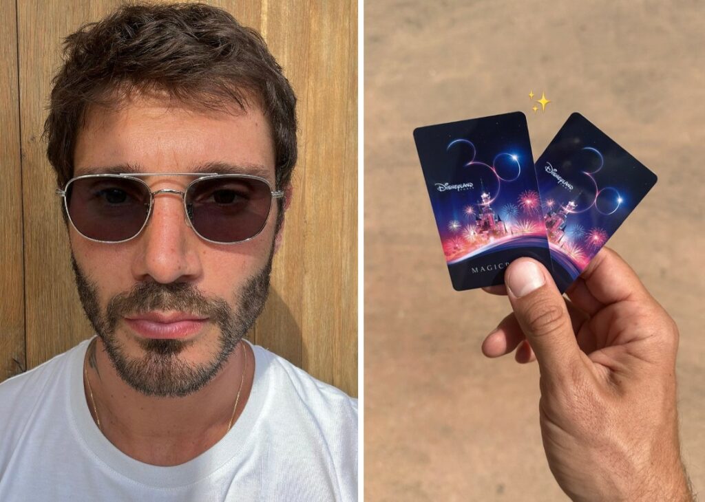 Stefano De Martino fugge dai gossip su Belen e vola a Disneyland Paris con il figlio Santiago