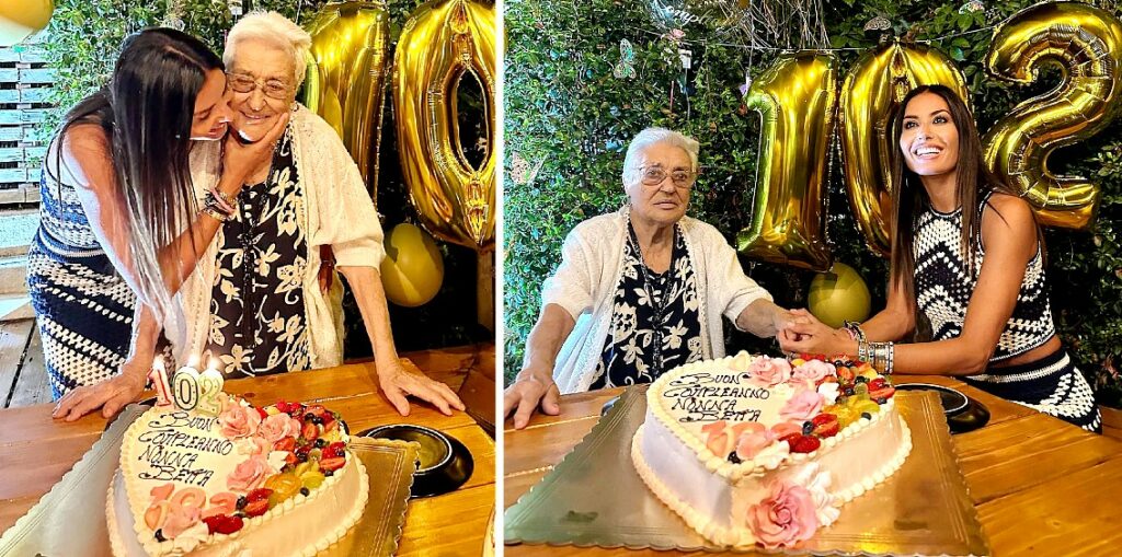 Elisabetta Gregoraci in Calabria per festeggiare i 102 anni di nonna Betta: le foto Elisabetta Gregoraci in Calabria per festeggiare i 102 anni di nonna Betta: le foto