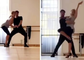 Barbara D'Urso si mantiene in forma e si allena con il suo maestro di ballo