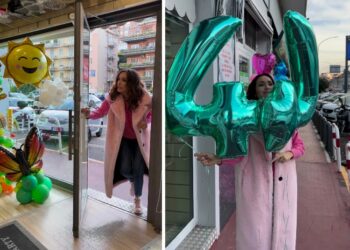 Caterina Balivo va a comprarsi i palloncini per il compleanno