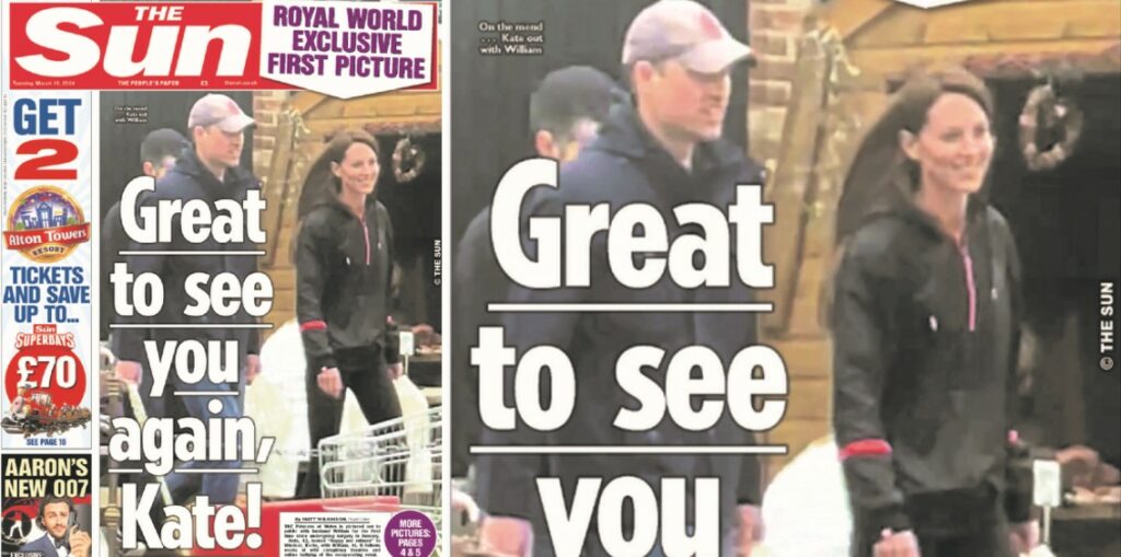 Kate Middleton paparazzata sui tabloid dopo lo scandalo della foto truccata: fa la spesa con William
