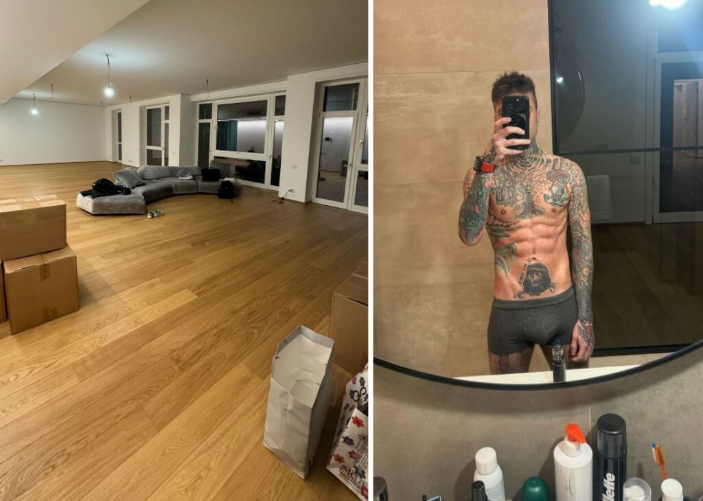 Fedez mostra la prima foto del suo nuovo attico a Milano ancora spoglio, poi si fa un selfie nel bagno: guarda Fedez mostra la prima foto del suo nuovo attico a Milano ancora spoglio, poi si fa un selfie nel bagno: guarda