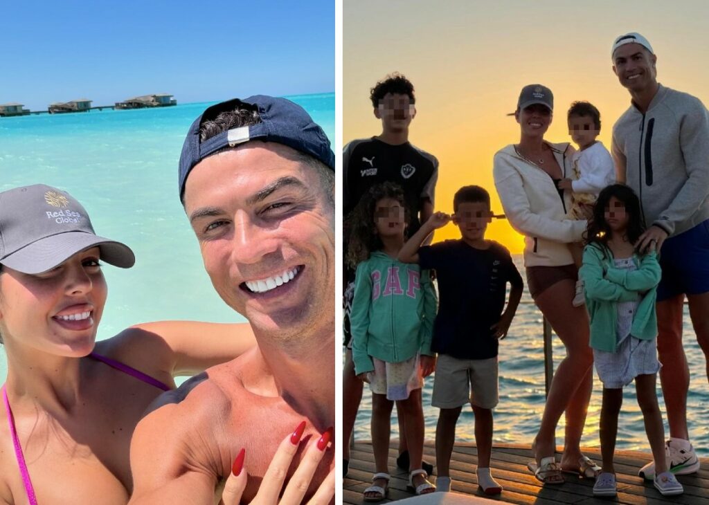 Cristiano Ronaldo in Arabia Saudita con la compagna Georgina Rodriguez e i cinque figli: la primavera inizia al mare Cristiano Ronaldo in Arabia Saudita con la compagna Georgina Rodriguez e i cinque figli: la primavera inizia al mare