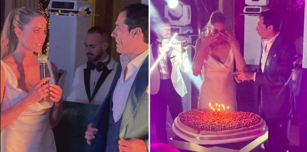 Elena Santarelli e il marito festeggiano 10 anni di nozze con una super festa a Roma tra lacrime, amici vip e torta gigante: le immagini Elena Santarelli e il marito festeggiano 10 anni di nozze con una super festa a Roma tra lacrime, amici vip e torta gigante: le immagini