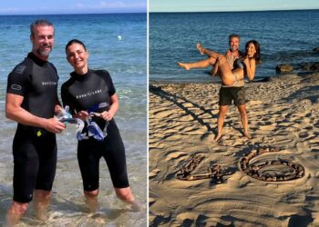 Alessia Mancini festeggia 46 anni in Sardegna con Flavio Montrucchio e i figli