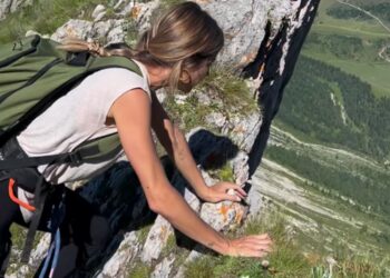 Eleonora Pedron si arrampica in montagna come una professionista