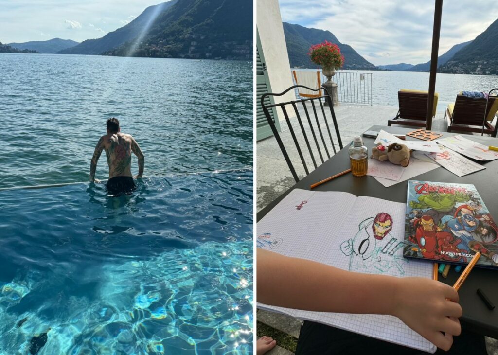 Fedez si gode l'estate nella villa da 5 milioni sul lago di Como, che non è stata ancora venduta: sole e bagni con figli e cane Fedez si gode l'estate nella villa da 5 milioni sul lago di Como, che non è stata ancora venduta: sole e bagni con figli e cane