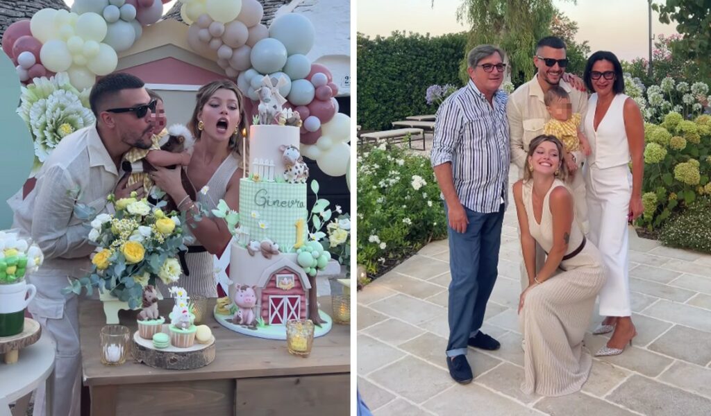 Andrea Zelletta e Natalia Paragoni festeggiano il primo compleanno della figlia Ginevra