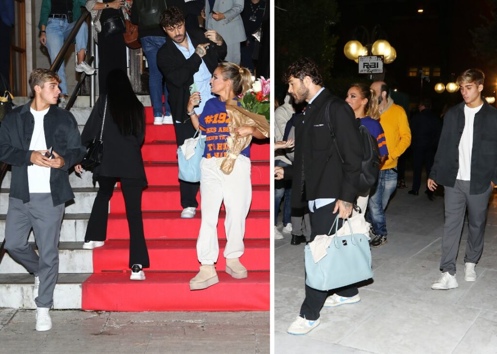 Sonia Bruganelli lascia 'Ballando' scortata e coccolata dai suoi due uomini: il figlio Davide e il fidanzato Angelo Madonia, foto Sonia Bruganelli lascia 'Ballando' scortata e coccolata dai suoi due uomini: il figlio Davide e il fidanzato Angelo Madonia, foto