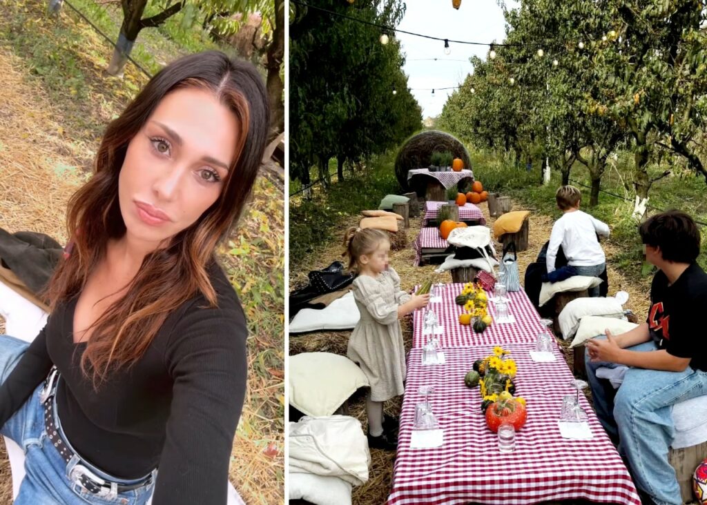 Belen Rodriguez è già pronta per Halloween e decora le zucche con Luna Marì