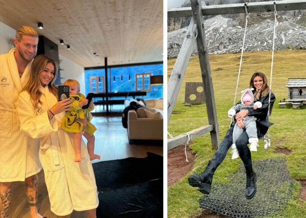Diletta Leotta e Loris Karius in Trentino Alto Adige con la figlia Aria Diletta Leotta e Loris Karius in Trentino Alto Adige con la figlia Aria