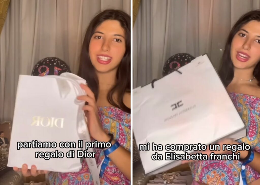 Dalla collana Dior all'Apple Watch: Perla Paravia, figlia di Maria Monsé, mostra sul social i regali ricevuti per i 18 anni, guarda