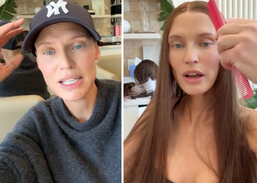 Bianca Balti mostra la sua costosa ma perfetta parrucca dopo aver rasato i capelli durante la chemioterapia: guarda