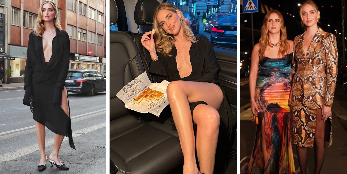 Chiara Ferragni alla Fashion Week dopo oltre un anno sfoggia un maxi spacco sul decolté, a un altro défilé si fa accompagnare dalla sorella: foto - Gossip.it | News sul Gossip e VIP