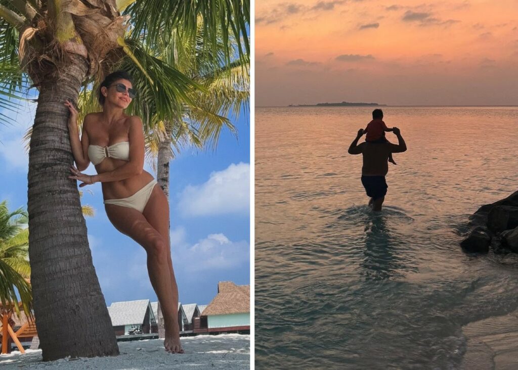 Flora Canto e Enrico Brignano volano alle Maldive con i figli Flora Canto e Enrico Brignano volano alle Maldive con i figli
