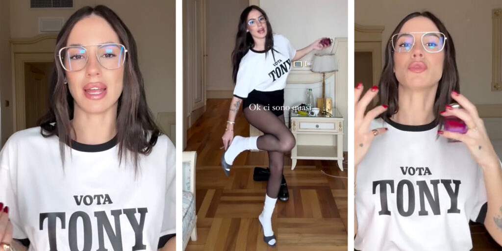 Giulia De Lellis si mostra con la t-shirt personalizzata per supportare Tony Effe a Sanremo: guarda Giulia De Lellis si mostra con la t-shirt personalizzata per supportare Tony Effe a Sanremo: guarda