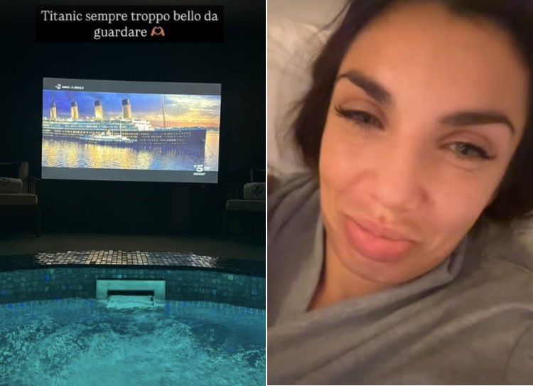 Elettra Lamborghini in lacrime mentre vede Titanic Elettra Lamborghini in lacrime mentre vede Titanic