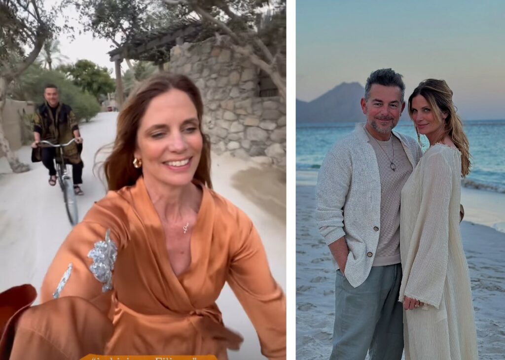 Le foto del viaggio in Oman di Daniele Bossari con Filippa Lagerback e la figlia Stella