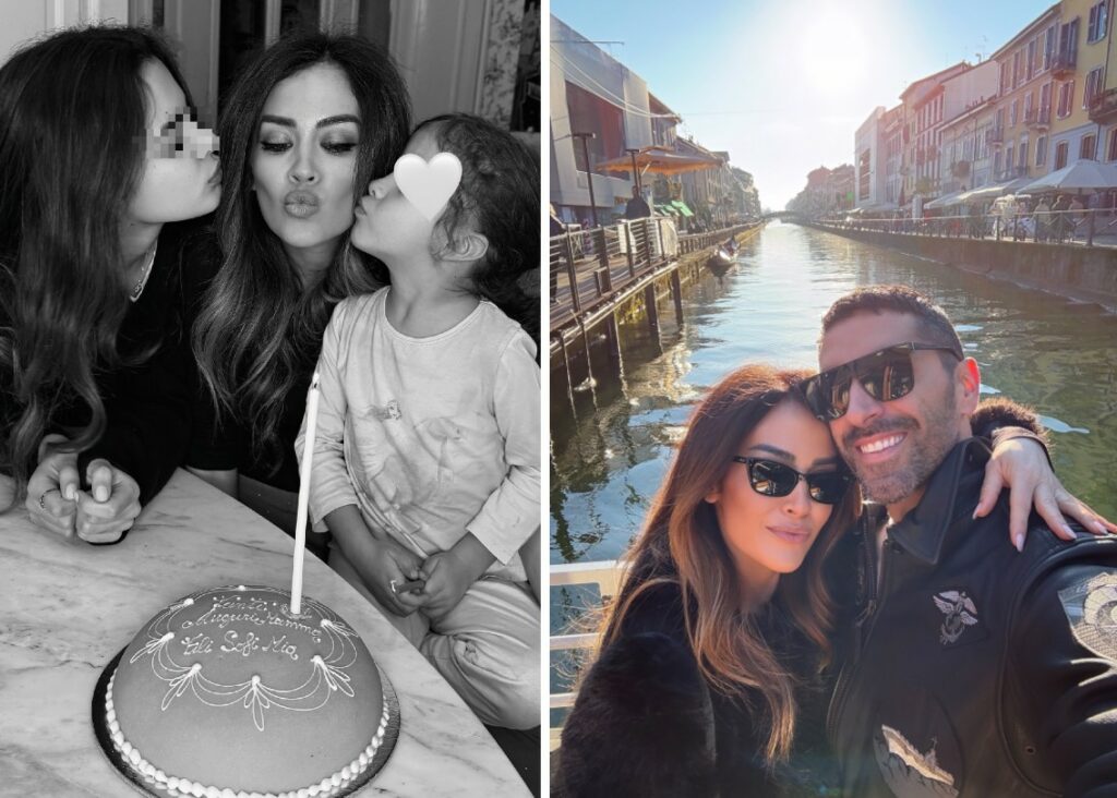 Giorgia Palmas festeggia 43 anni sui Navigli a Milano con il marito e le figlie