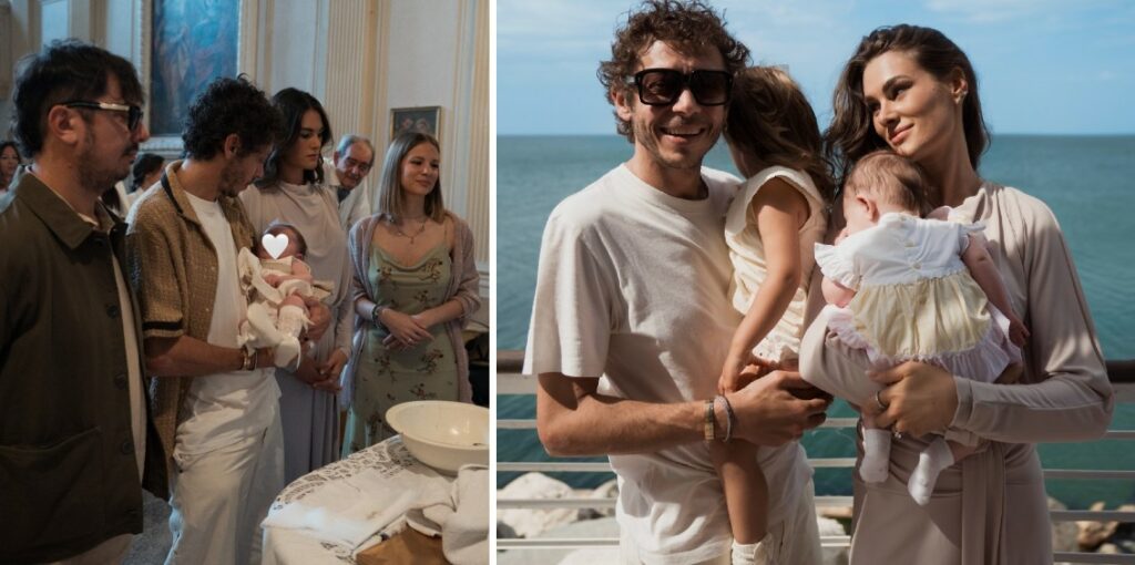 Valentino Rossi e Francesca Sofia Novello festeggiano il battesimo della secondogenita Gabriella con un pranzo elegantissimo al mare in Romagna Valentino Rossi e Francesca Sofia Novello festeggiano il battesimo della secondogenita Gabriella con un pranzo elegantissimo al mare in Romagna