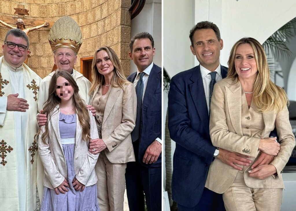 Serena Autieri e il marito festeggiano la cresima della figlia Giulia