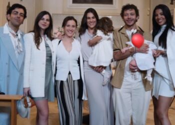Valentino Rossi e Francesca Sofia Novello festeggiano il battesimo della secondogenita Gabriella