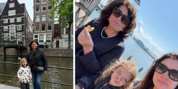 Alena Seredova vola ad Amsterdam con la mamma e la figlia Vivienne