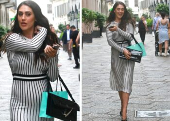 Cecilia Rodriguez paparazzata in centro a Milano col pancione tra un impegno e l'altro: la sorella di Belen iperattiva anche in gravidanza, foto