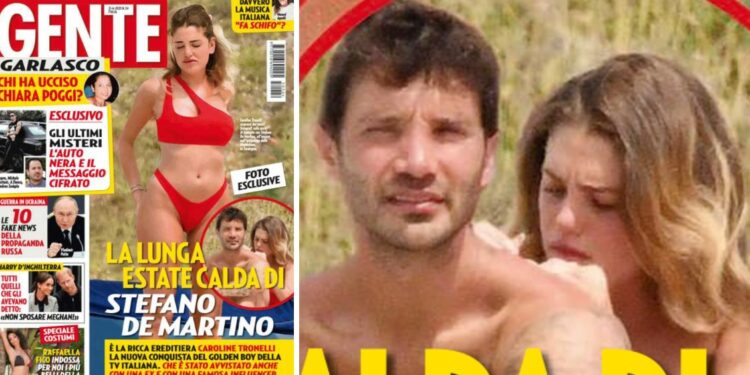 Stefano De Martino paparazzato con la ricca ereditiera Caroline su uno yacht in Sardegna: solo amicizia? Foto