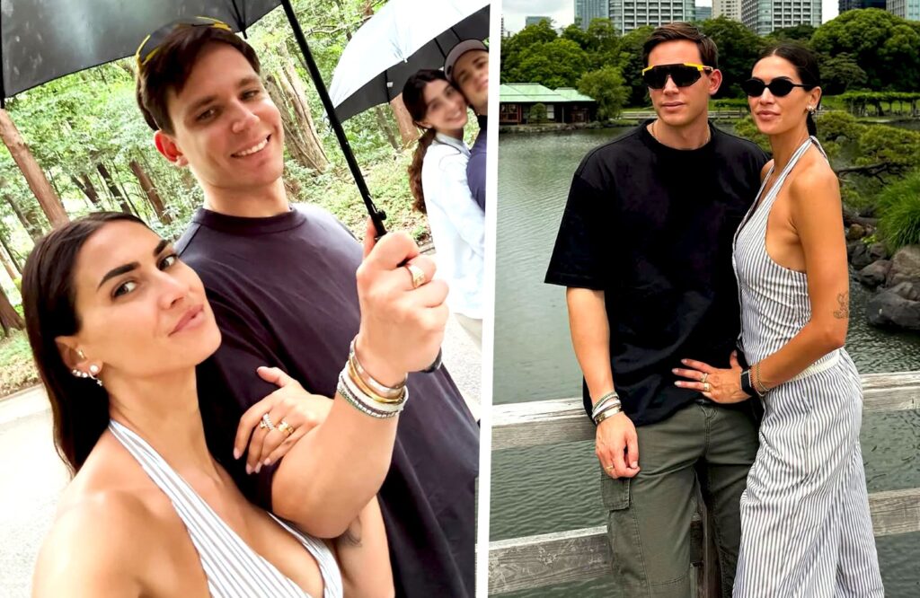 Melissa Satta vola col fidanzato Carlo Beretta in Giappone mentre le voci di una sua possibile gravidanza si fanno sempre più forti: le immagini