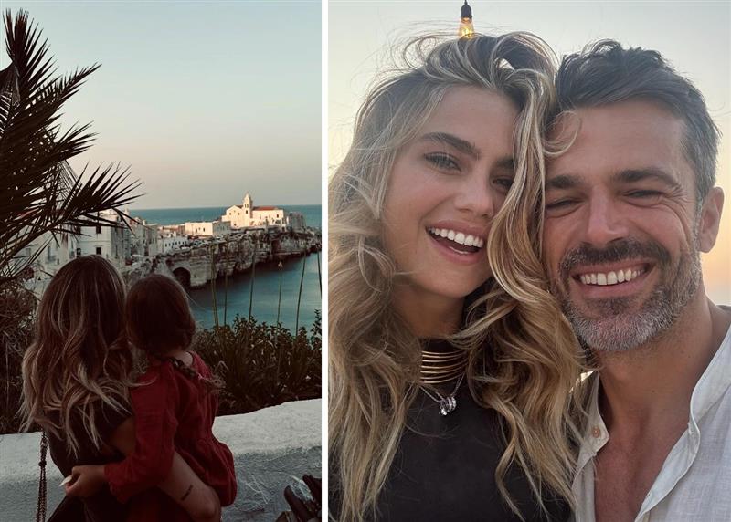 Luca Argentero e Cristina Marino in Puglia con i figli Luca Argentero e Cristina Marino in Puglia con i figli