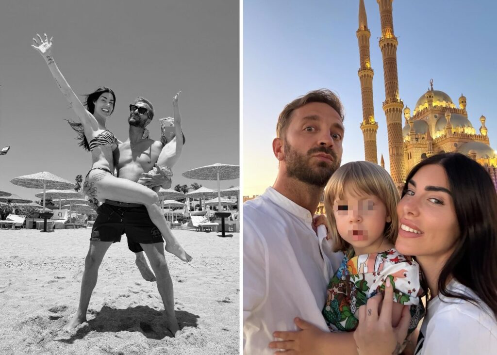 Bianca Atzei e Stefano Corti a Sharm el Sheik con il figlio