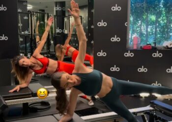 Elisabetta Canalis e Nina Senicar mostrano il loro allenamento strong