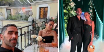 Giorgia Palmas e Filippo Magnini elegantissimi e mondani a Milano