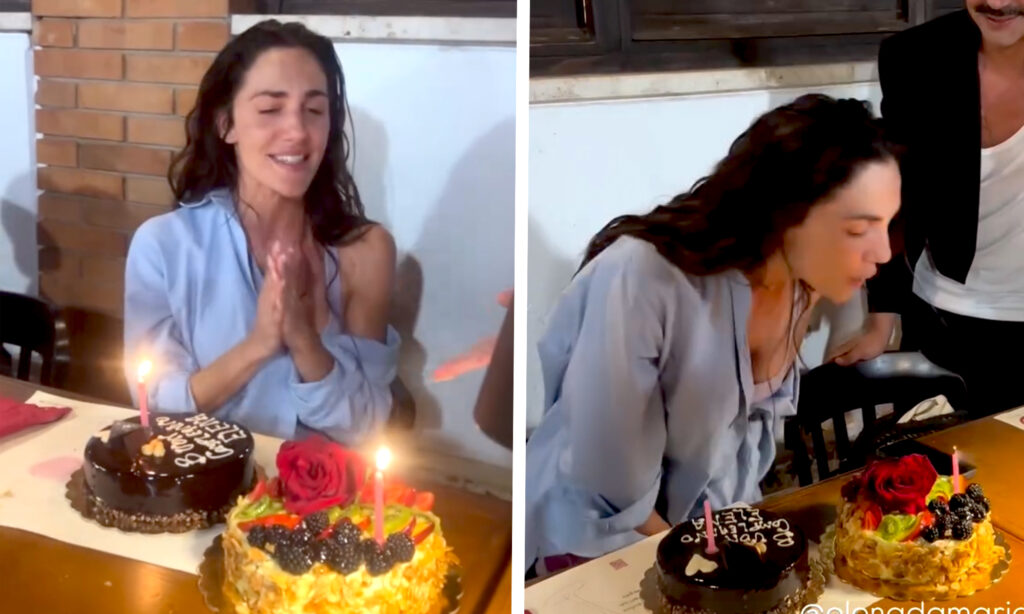 La ballerina e giudice di Amici Elena D'Amario, ex di Massimiliano Caiazzo, festeggia 35 anni a Roma: le immagini della cena con torta finale